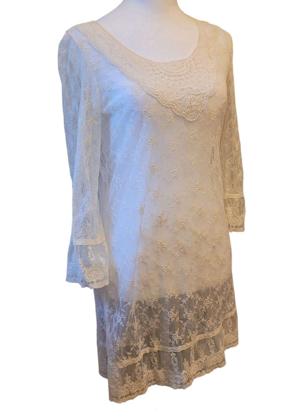 Flying Tomato Vintage Ivory Lace Tunic